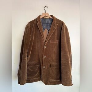 J Crew Corduroy Holmes Sportcoat Preppy Elbow Patch‎ Brown Blazer Jacket XL